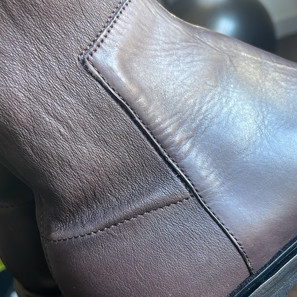 🔺NIB Liberty stretch leather square toe Boots red brown truffle - Picture 16 of 16